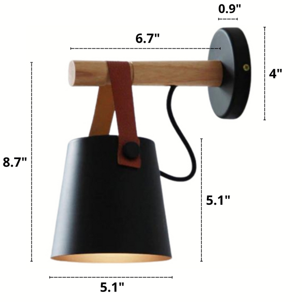 Hanging Nordic Wood Wall Sconce Dimensions