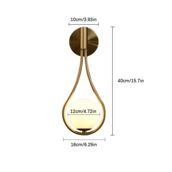frosted glass globe nordic wall sconce dimensions